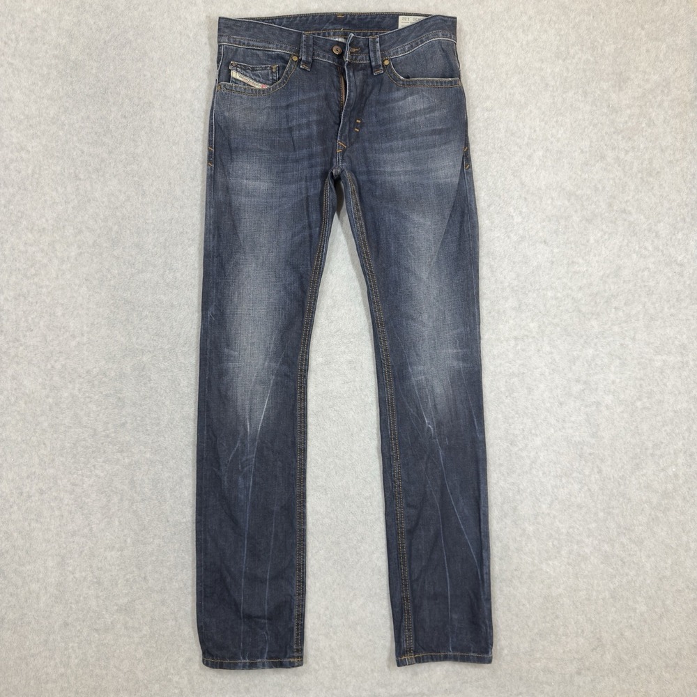 Diesel Thavar Jeans Men 30x32 Blue Slim Skinny Whiskered Distressed‎ Punk 0831Q